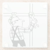 Dessous-de-verre En Verre Écran avec échafaudage (Dos)