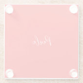 Dessous-de-verre En Verre Écriture manuscrite Nom élégant Couleur rouge Plai (Dos)