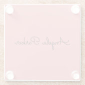 Dessous-de-verre En Verre Écriture manuscrite simple rose Professionnel mode (Dos)