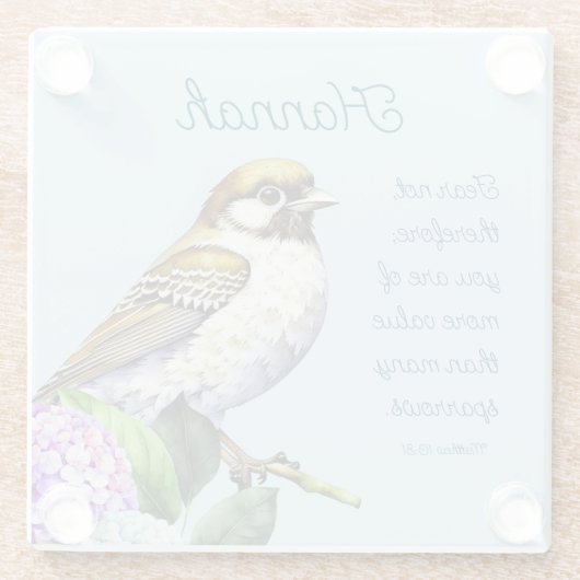 Dessous-de-verre En Verre Écriture Matthieu 10:31 (Dos)