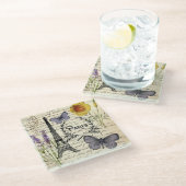 Dessous-de-verre En Verre écritures rustiques de campagne française tour eif (Incliné)