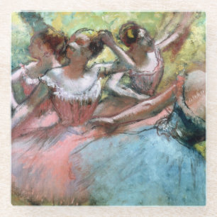 Dessous-de-verre En Verre Edgar Degas   quatre ballerines sur l'étape