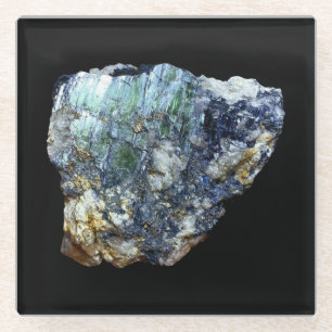 Dessous-de-verre En Verre Effet de verre de cristal de vivianite verte minér