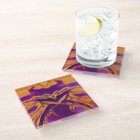 Dessous-de-verre En Verre Effet papillon (Incliné)