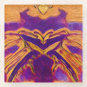 Dessous-de-verre En Verre Effet papillon (Devant)