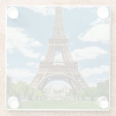 Dessous-de-verre En Verre Eiffel Tower View from Champ de Mars Public Park (Dos)