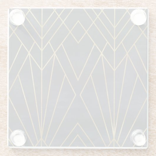 Dessous-de-verre En Verre Elégance Art Déco : Glamour géométrique (Dos)