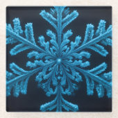 Dessous-de-verre En Verre Elégance congelée : Design complexe de flocon de n (Devant)