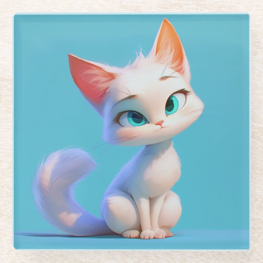 Dessous-de-verre En Verre Élégance Purr-fect (Devant)