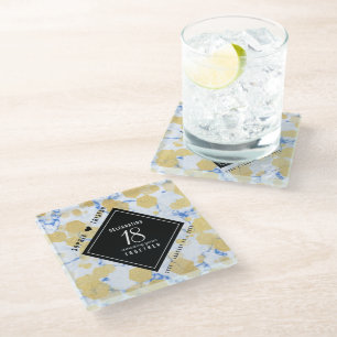 Dessous-de-verre En Verre Élégant 18ème anniversaire de Mariage de porcelain