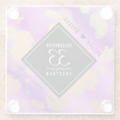 Dessous-de-verre En Verre Élégant 33e anniversaire du Mariage Améthyste (Dos)