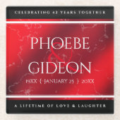 Dessous-de-verre En Verre Élégant 42e anniversaire du Mariage Jasper (Devant)