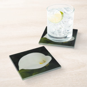 Dessous-de-verre En Verre Elégant blanc Calla Lily Floral