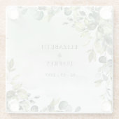 Dessous-de-verre En Verre Elégant Boho verdure Eucalyptus Mariage (Dos)