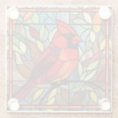 Dessous-de-verre En Verre Élégant cardinal en verre tendu (Dos)