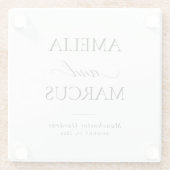 Dessous-de-verre En Verre Elegant Classic Script Calligraphy Wedding (Dos)