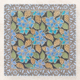 Dessous-de-verre En Verre Élégant Fleur Bleu Périwinkle Floral Classic