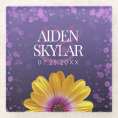 Dessous-de-verre En Verre Elegant Golden Daisy (Devant)