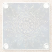 Dessous-de-verre En Verre Elégant Mandala Gold Blue Galaxy (Dos)