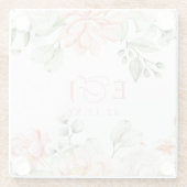 Dessous-de-verre En Verre Élégant Mariage Floral Rose Pâle Botanique Moderne (Dos)