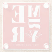 Dessous-de-verre En Verre Élégant minimal rouge brillant blanc Joyeux Noël (Dos)