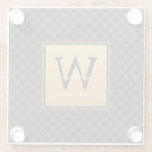 Dessous-de-verre En Verre Élégant Monogramme d'or noir Script initial modern (Dos)