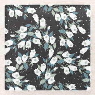 Dessous-de-verre En Verre Élégant Motif de fleur de tulipe Arrière - plan no