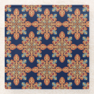 Dessous-de-verre En Verre Élégant motif floral multicolore