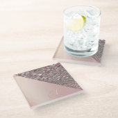 Dessous-de-verre En Verre Elegant Rose Gold Monogram (Incliné)