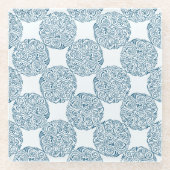 Dessous-de-verre En Verre Elegant Teal Bloom Pattern Coaster (Devant)