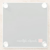 Dessous-de-verre En Verre Élégante écriture moderne à la main Noir (Dos)