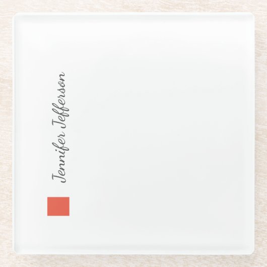 Dessous-de-verre En Verre Élégante écriture moderne à la main Plain Professi (Devant)