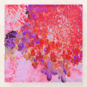 Dessous-de-verre En Verre Élégante Hydrangée violette et orange Limelight (Devant)