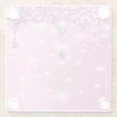 Dessous-de-verre En Verre Élégante Parties scintillant rose chaud Bacheloret (Dos)