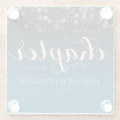 Dessous-de-verre En Verre Elégante Pêche Océanique Bleu Mariage Un Nouveau C (Dos)