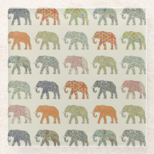 Dessous-de-verre En Verre Élément Motif Animal Coloré Contemporain
