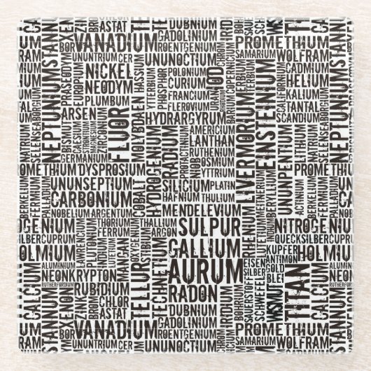 Dessous-de-verre En Verre Éléments chimiques (Devant)