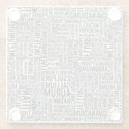 Dessous-de-verre En Verre Éléments chimiques (Dos)