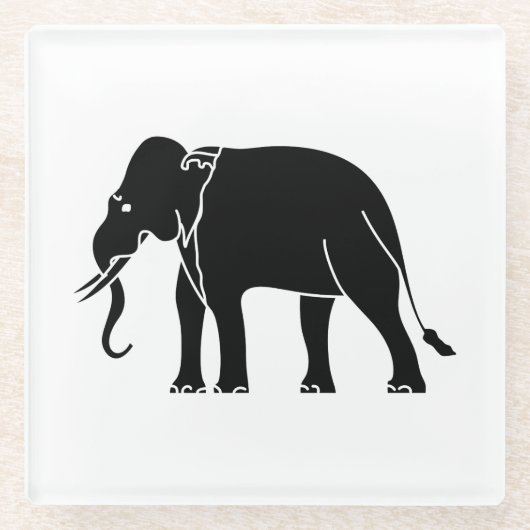 Dessous-de-verre En Verre Éléphant de Siamese (Devant)