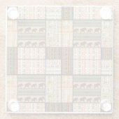 Dessous-de-verre En Verre Eléphants de Patchwork : Texture ornementale (Dos)