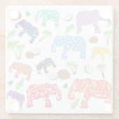 Dessous-de-verre En Verre Éléphants tropicaux (Dos)