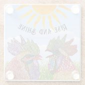 Dessous-de-verre En Verre Elevage et poulets brillants (Dos)