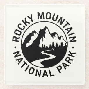 Dessous-de-verre En Verre Emblem du parc national des Rocheuses