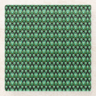 Dessous-de-verre En Verre Emerald Green Drop Motif Élégant Noël