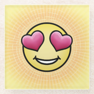 Dessous-de-verre En Verre Emoji Love