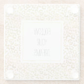 Dessous-de-verre En Verre Empreinte de léopard blanc rose or (Dos)