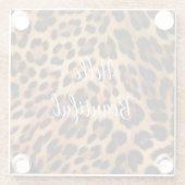 Dessous-de-verre En Verre Empreinte de léopard Brown chic (Dos)