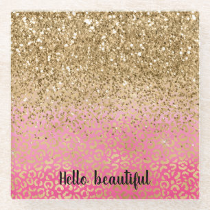 Dessous-de-verre En Verre Empreinte de léopard de Parties scintillant Girly 