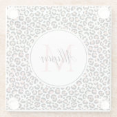 Dessous-de-verre En Verre Empreinte de léopard noir rose pâle Monogram Co (Dos)