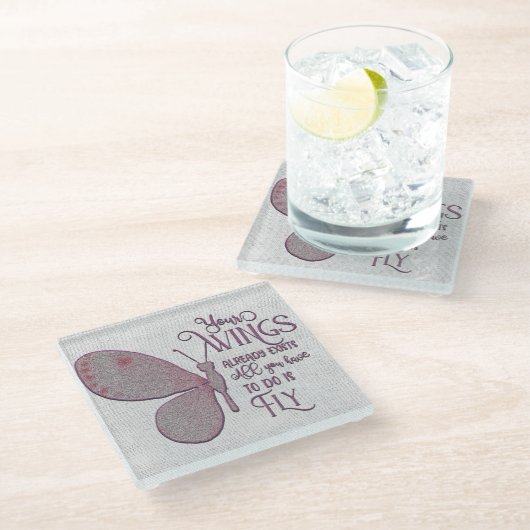 Dessous-de-verre En Verre Encouragement et devis inspirants (Incliné)